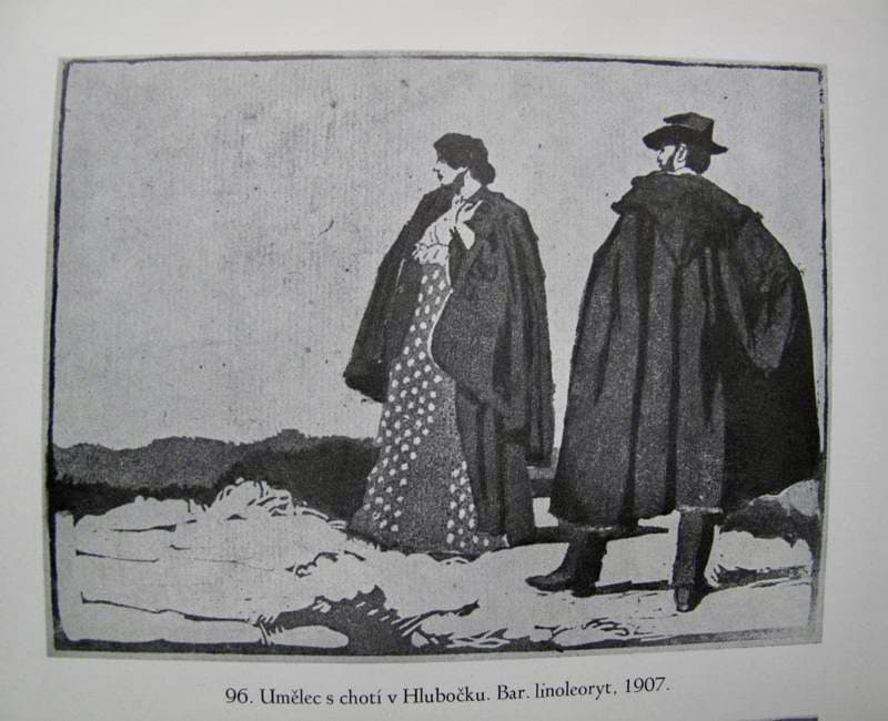 Adolf Kašpar – Umělec s chotí v Hlubočku (1907)