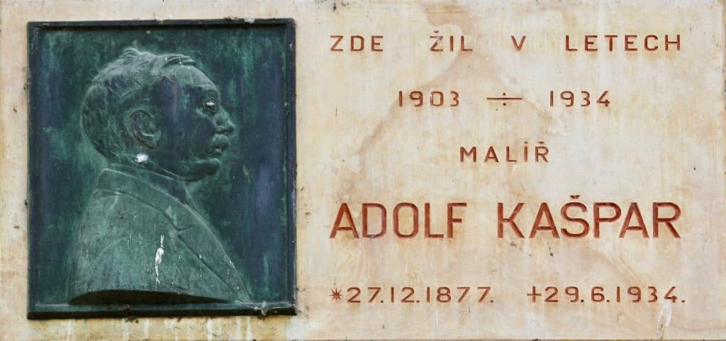 Pamětní deska Adolfa Kašpara v Praze na Kampě