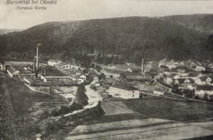 Mariánské Údolí s továrnou Moravia před rokem 1918